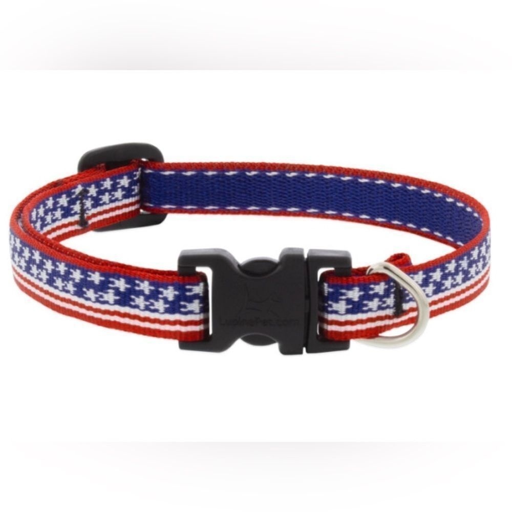 Lupine Pet Dog Collar Stars and Stripes ‎ -  3/4 Inch width NWOT